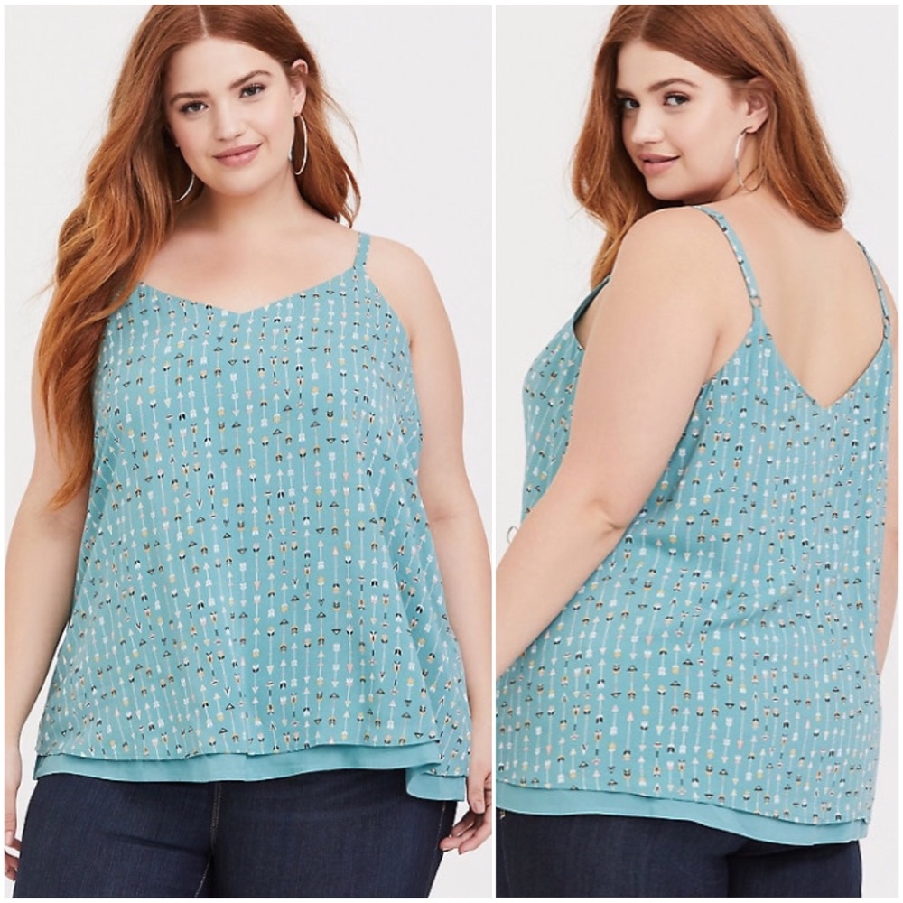 Torrid Sophie Turquoise Arrow Challis Swing Cami